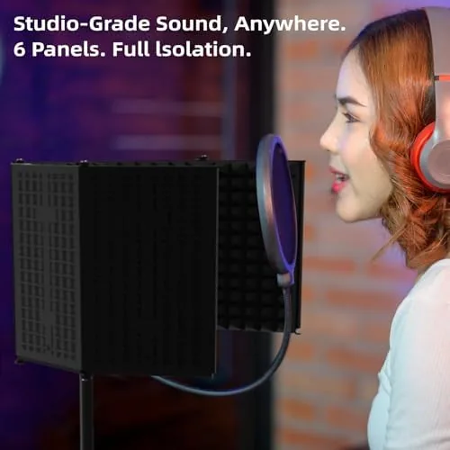 The Microphone Isolation Shield ,  Foldable & Adjustable Soundproof Panel for compared in context