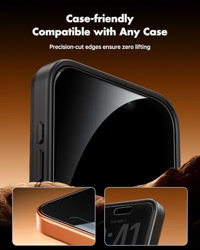 The iPhone 17 Pro Max with the privacy protector installed after two weeks of use