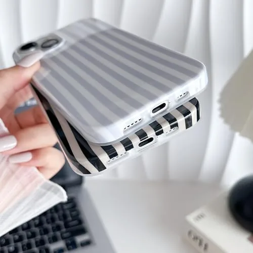 Another view of the Yeddabox for iPhone 14 Case Cute Striped Phone Case Soft