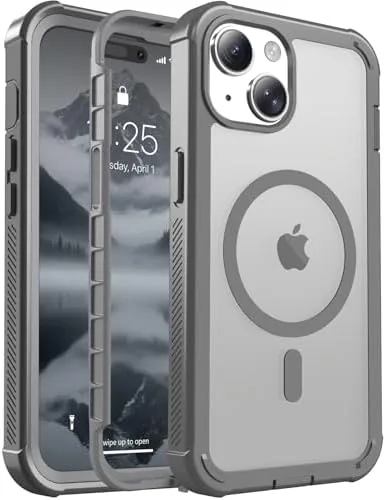 jaroco Magnetic for iPhone 15 Case Heavy Duty Protection Gray | Compatible with MagSafe,Military Review: Tested and Rated