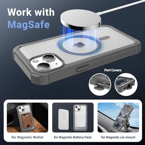 The jaroco Magnetic for iPhone 15 Case Heavy Duty Protection Gray in real use
