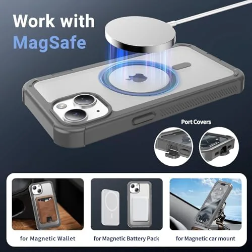 The jaroco Magnetic for iPhone 13 Case Heavy Duty Protection Gray in real use