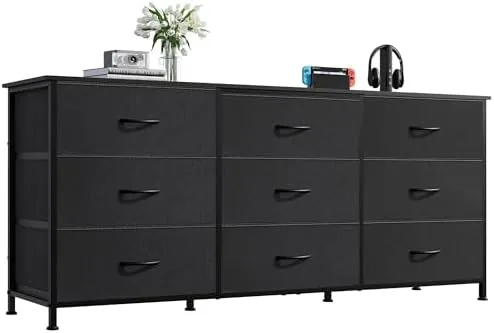 WLIVE Dresser TV Stand for 65 Inch TV, 9 Drawer Dresser for Bedroom, Black Review: Tested and Rated