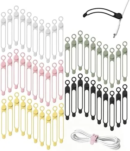 50Pcs Silicone Cable Ties, Cord Organizer Cable Management-Multi | Reusable Cord Ties for Electronics Review: Tested and Rated