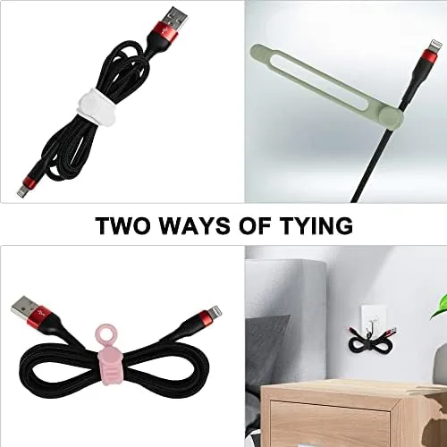 The 50Pcs Silicone Cable Ties, Cord Organizer Cable Management-Multi | Reusable in real use