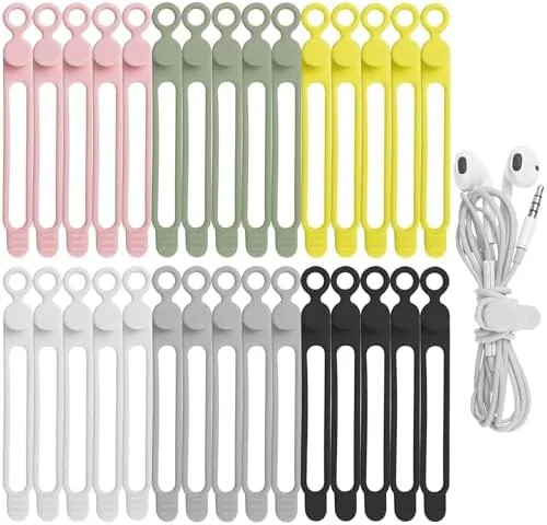 Testing the 50Pcs Silicone Cable Ties, Cord Organizer Cable Management-Multi | Reusable over two weeks