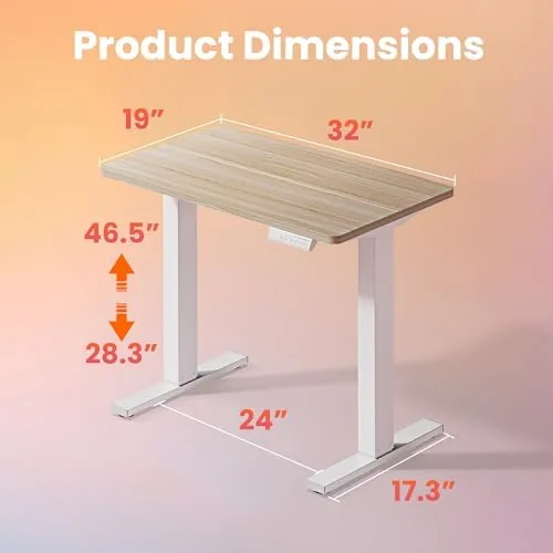 The desk raising from sitting to standing height