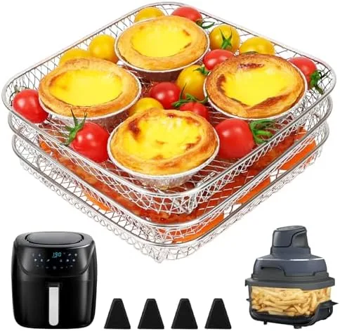 BYKITCHEN 7 inch Square Air Fryer Rack for Ninja Crispi Airfryer | 3pcs Stackable Review: Tested and Rated