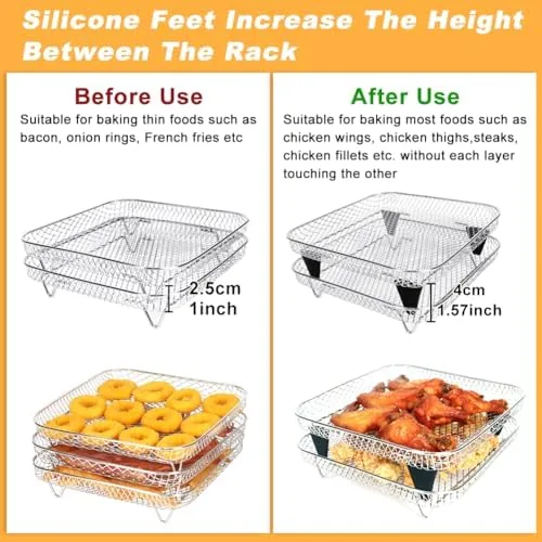 Another view of the BYKITCHEN 7 inch Square Air Fryer Rack for Ninja Crispi