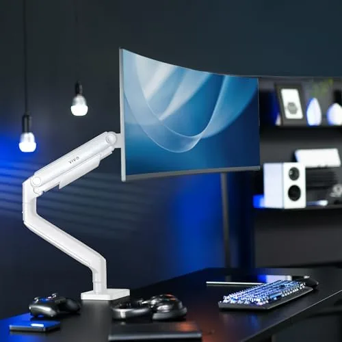 Close look at the VIVO Heavy Duty Aluminum Ultrawide Monitor Tension Arm for up build quality