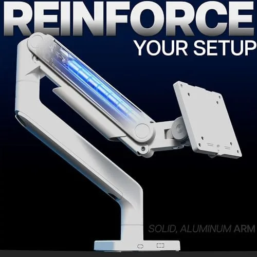 The VIVO Heavy Duty Aluminum Ultrawide Monitor Tension Arm for up in real use