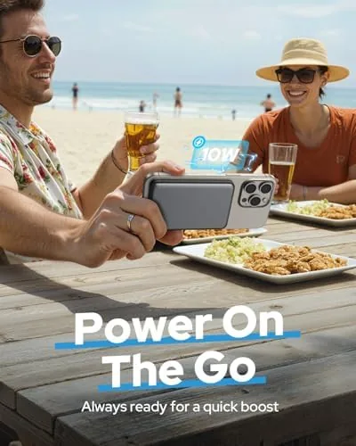 The power bank connected to a USB C cable being recharged
