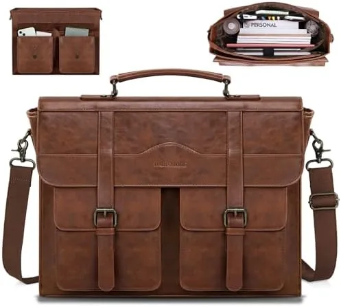 RAINSMORE Mens Messenger Bag 17/18 Inch Vintage Leather Laptop Briefcase | Large Laptop Bag Review: Tested and Rated