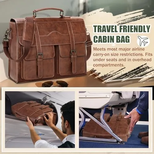 Testing the RAINSMORE Mens Messenger Bag 17/18 Inch Vintage Leather Laptop Briefcase over two weeks