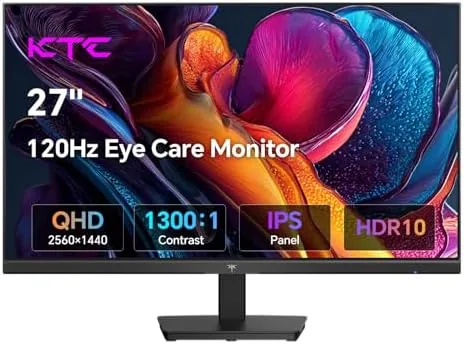 Overview of the KTC 27 Inch QHD Computer Monitor 100Hz (OC 120Hz), 1440P
