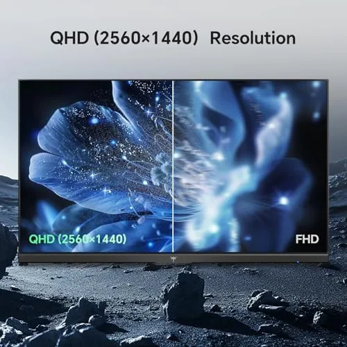 Detail shot of the KTC 27 Inch QHD Computer Monitor 100Hz (OC 120Hz), 1440P features