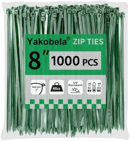 Testing the Green Zip Ties Assorted Sizes (4"+6"+8"+12"), 400 Pack, Cable Ties over two weeks