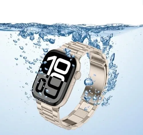 The five-link band next to a Milanese loop and a magnetic mesh band