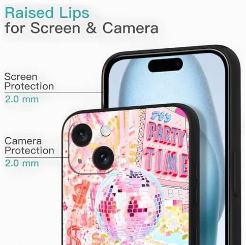 Close look at the 2 Pack Preppy Collage Phone Case for iPhone 15 6.1",Cute build quality