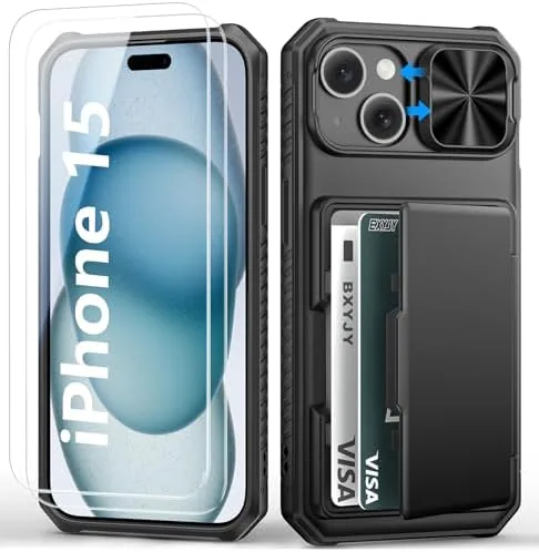 BXYJY for iPhone 15 Wallet Case with 2 Tempered Screen Protectors, Black | Card Review: Tested and Rated