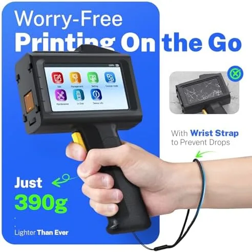 Close look at the 0.5 Inch Print Height Intelligent JC01 Handheld Inkjet Printer (Black) build quality