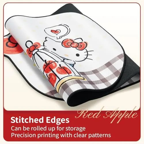 The Kuitmor Kawaii Anime Cat Mouse Pad, Non-Slip Waterproof Desk Mat in real use