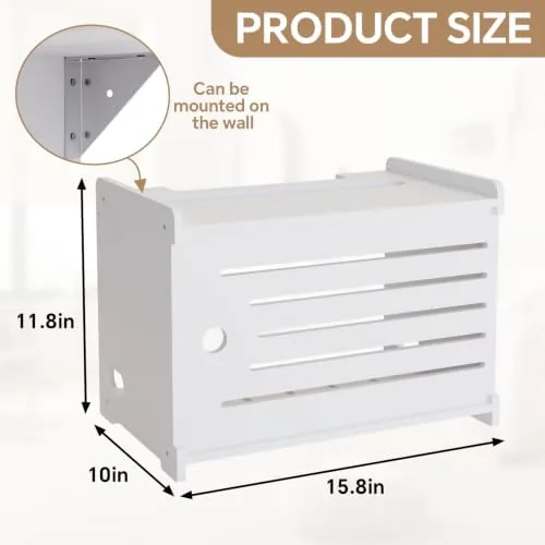 Close look at the Wooden WiFi Router Storage Box Hider Shelf, Decorative Projector Box build quality