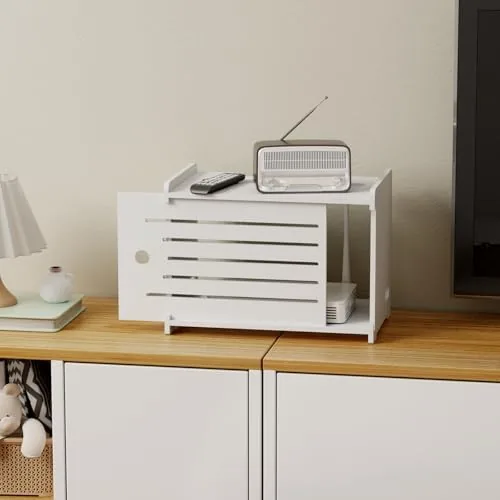 Another view of the Wooden WiFi Router Storage Box Hider Shelf, Decorative Projector Box