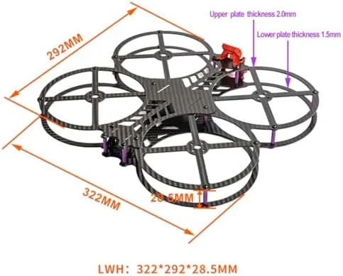 The 5Inch FPV Racing Drone Frame, Quadcopter Frame, Carbon Fiber, circular in real use