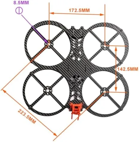Another view of the 5Inch FPV Racing Drone Frame, Quadcopter Frame, Carbon Fiber, circular