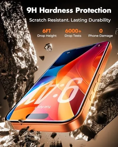 The installation frame holding the glass above the iPhone before application