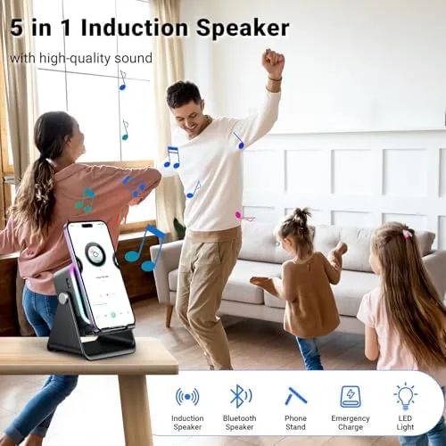Close look at the Induction Speaker with Phone Stand 5 in 1 Wireless Bluetooth build quality