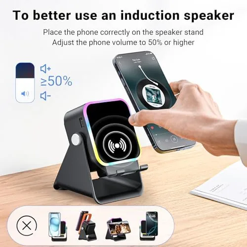 Testing the Induction Speaker with Phone Stand 5 in 1 Wireless Bluetooth over two weeks