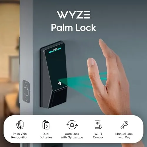 Close up of the Wyze Palm Lock keypad and palm scanner