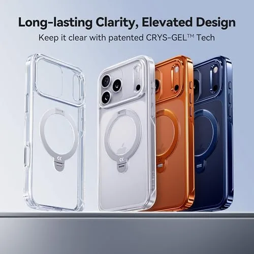 Close look at the CASEKOO Clear for iPhone 17 Pro Case with 360 Spin build quality