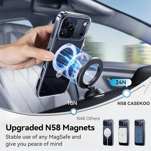 The CASEKOO Clear for iPhone 17 Pro Case with 360 Spin compared in context