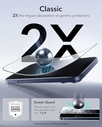 Another view of the ESR 3 Pack for iPhone 17 Pro Max Screen Protector