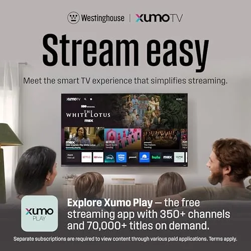 The voice remote with microphone next to the smart platform home screen