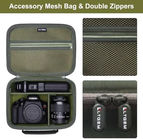 The Small Camera Case Bag for Canon EOS Rebel T7/R50//R100 DSLR in real use