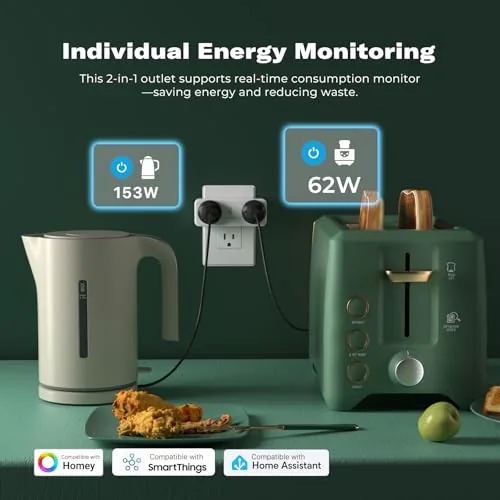Close look at the THIRDREALITY Smart Dual Plug 2 Pack, Zigbee 2-in-1 Smart Outlet build quality