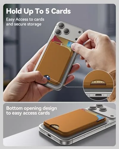 Close look at the TWZKG for MagSafe Wallet, 5 Cards Holder with Stand, Magnetic build quality