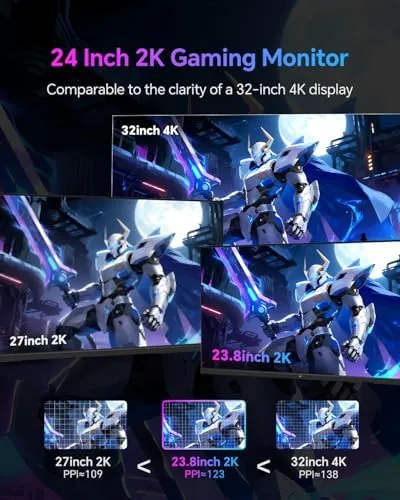 Close look at the KTC 24 Inch Gaming Monitor 180Hz - 2K 1440P Computer build quality