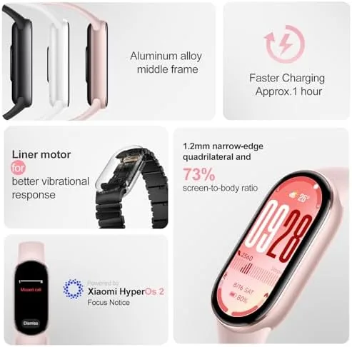 Detail shot of the XIAOMI Mi Smart Band 10 (2025) - 1.72" AMOLED Display features