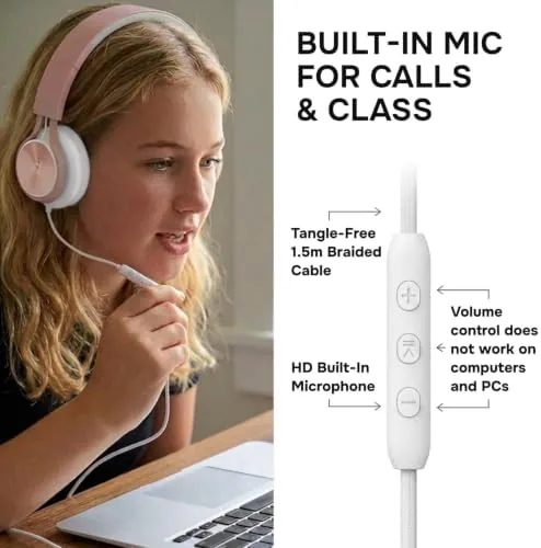 Another view of the ARTIX Wired Headphones for Kids & Adults - Built-in Mic