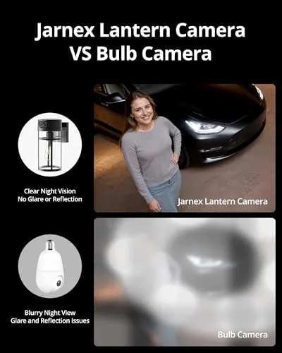 Detail shot of the Outdoor Porch Light Security Camera, 2K HD Live View Wi-Fi features