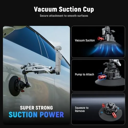 The NEEWER Vacuum Suction Cup Car Mount for Action Camera with in real use