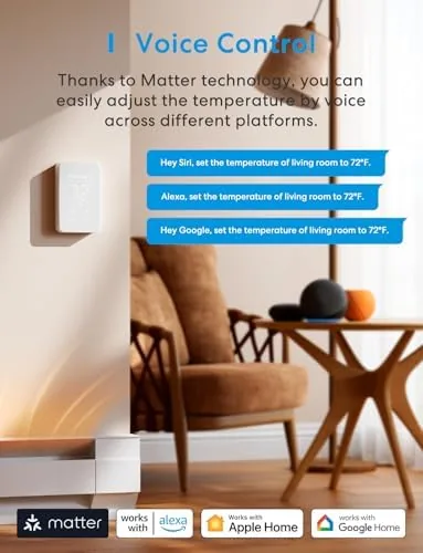 A speaker responding to a voice command to adjust the meross thermostat