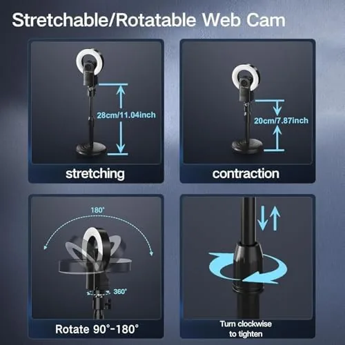 The 4K Webcam with Light, Web Camera with Microphone, Plug and in real use