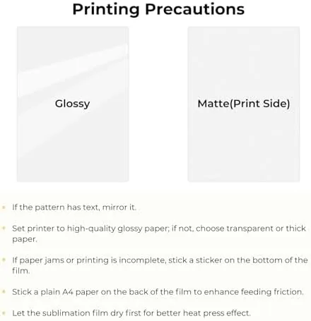 Close look at the HTVRONT Sublimation Heat Transfer Film -20 Pack A4 for Phone build quality