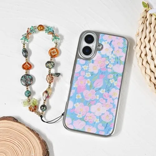 The inewateri Phone Beaded Strap Cute Vintage Butterfly Flowers Artistic Chain in real use